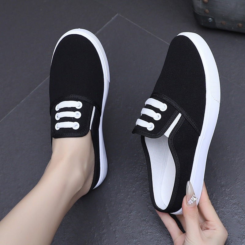 Half-branded canvas shoes for women