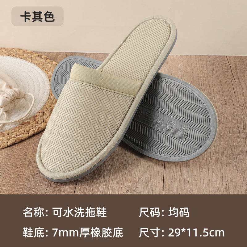 Sandwich slippers can be washed with water. They are suitable for use in hotels, guesthouses, inns, clubs and are anti-slip. They are non-disposable slippers.