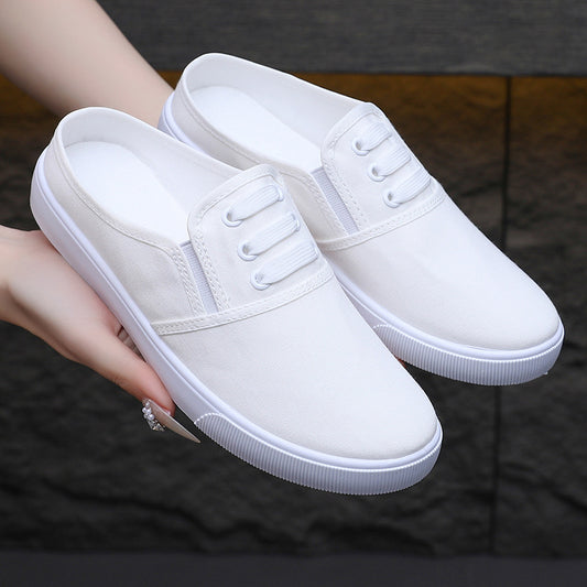 Half-branded canvas shoes for women